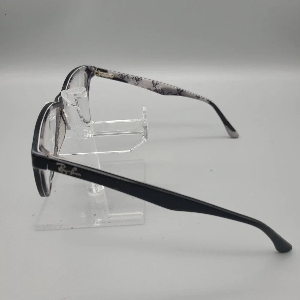 Ray-Ban RB 5228 5405 Black Logo Print Rectangular Eyeglass Frames 53-17-140